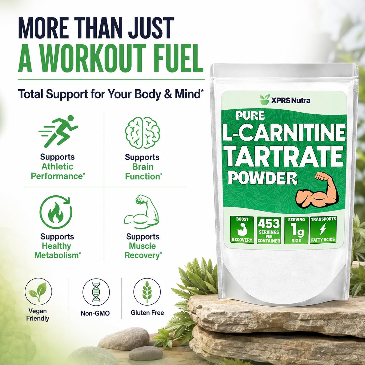 XPRS Nutra L Carnitine L Tartrate Powder - Premium Pure L Carnitine Tartrate - L-Carnitine Powder - Vegan Friendly Bulk L Carnitine - Amino Acid Supplement (16 Ounce) — Amazon image 5