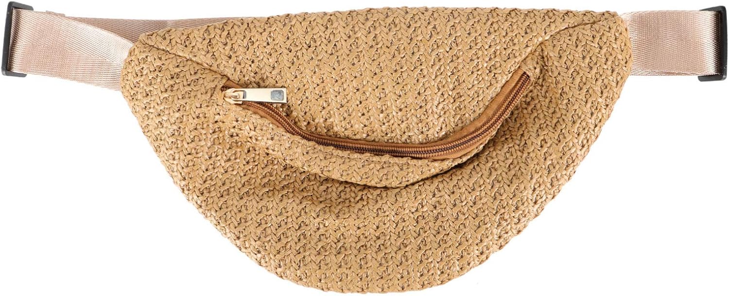 Straw Crossbody Sling Bag for Women Straw Fanny Packs