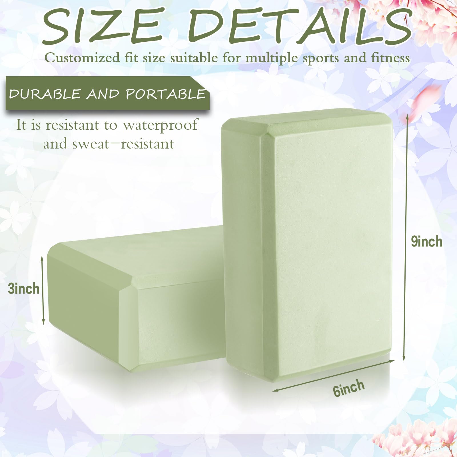 Outus Yoga-Blöcke, 22,9 x 15,2 x 7,6 cm, hohe Dichte, zur Verbesserung der Kraft, Flexibilität, Balance, weiche, rutschfeste Gymnastikblöcke für Yoga, Sport, 20 Stück