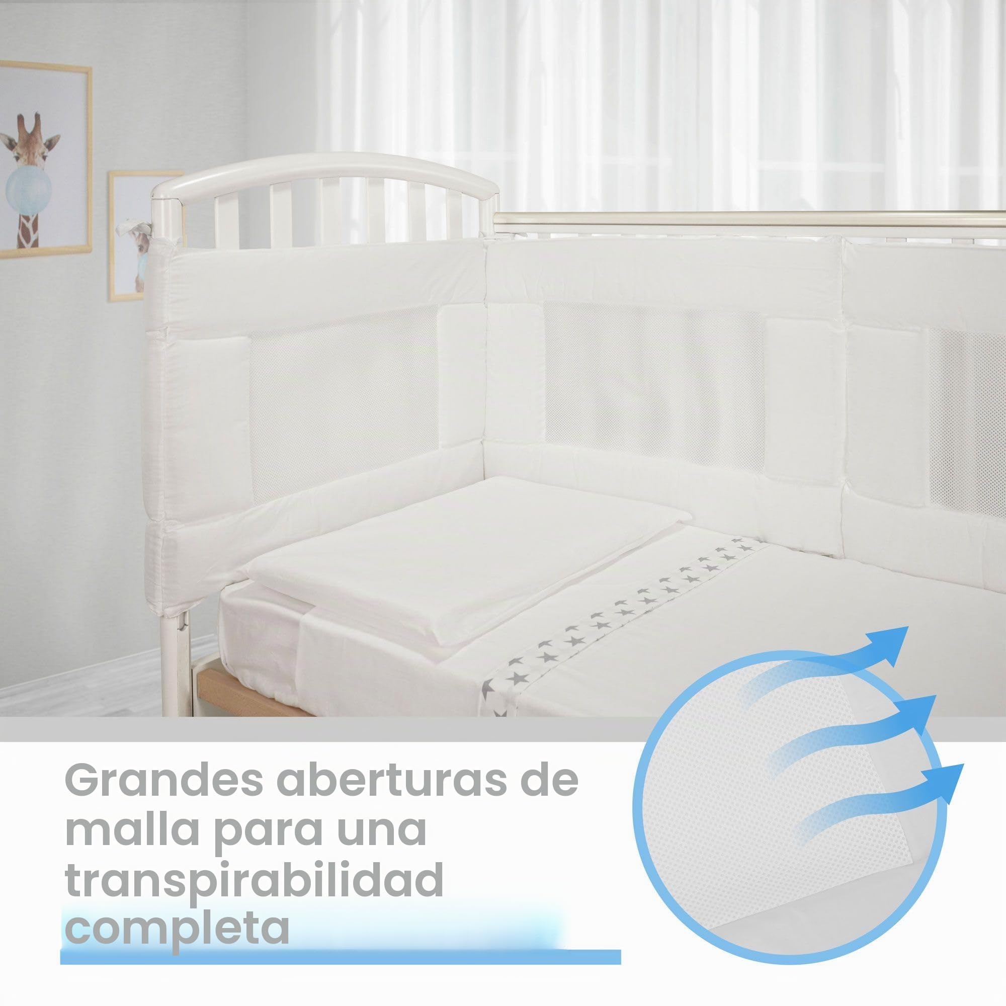 Babysanity -Funda de malla para recién nacidos equipada con el sistema Baby Air Mesh - Transpirable, garantiza un entorno de descanso seguro para el bebé (Blanco)