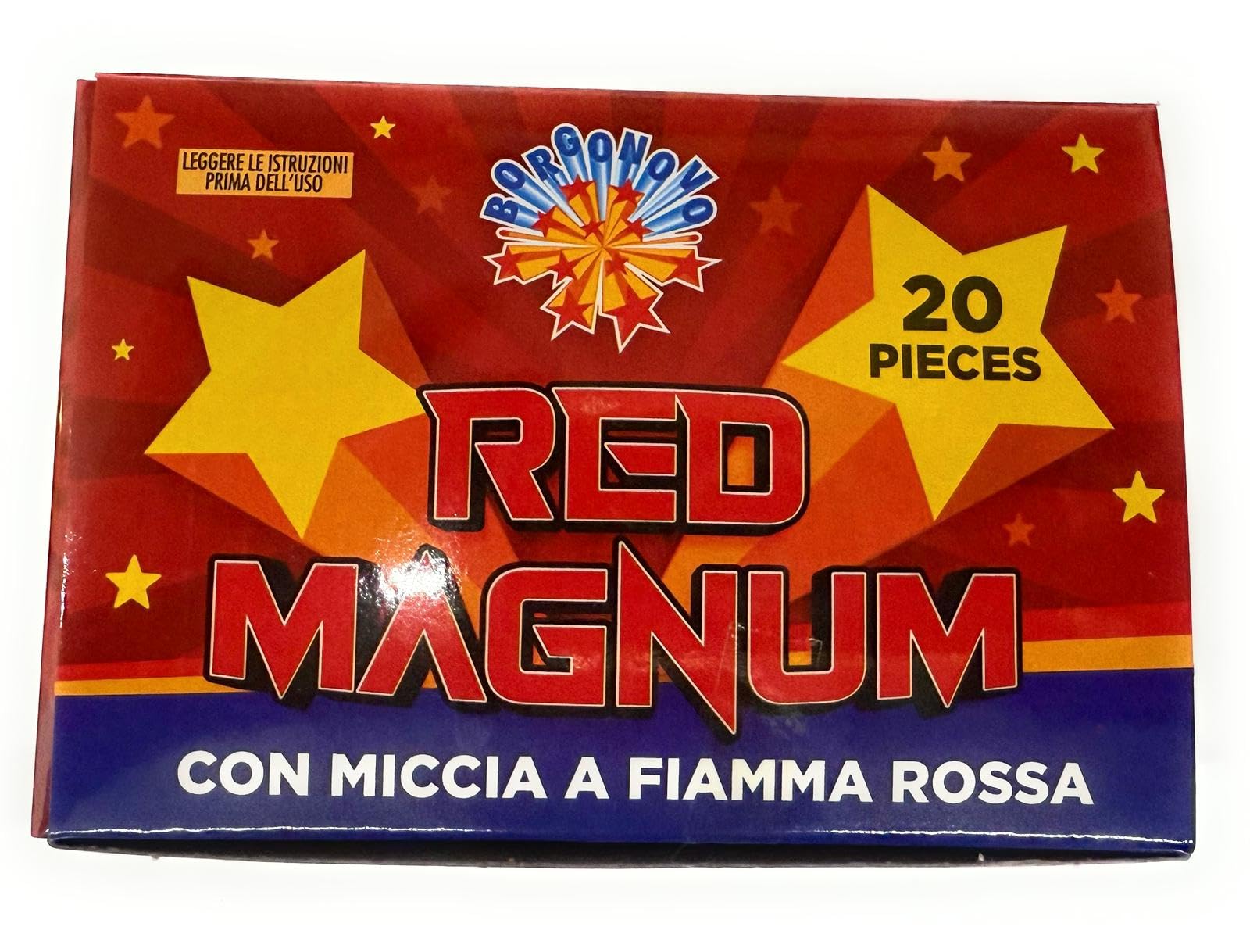 Petardi Red Magnum Categoria 1 (K1) con Miccia Rossa a Fiamma – 2 Confezioni da 20 Pezzi (Totale 40) – Petardi Pirotecnici Sicuri e Certificati CE per Capodanno, Feste, Eventi e Scoppio Sonoro