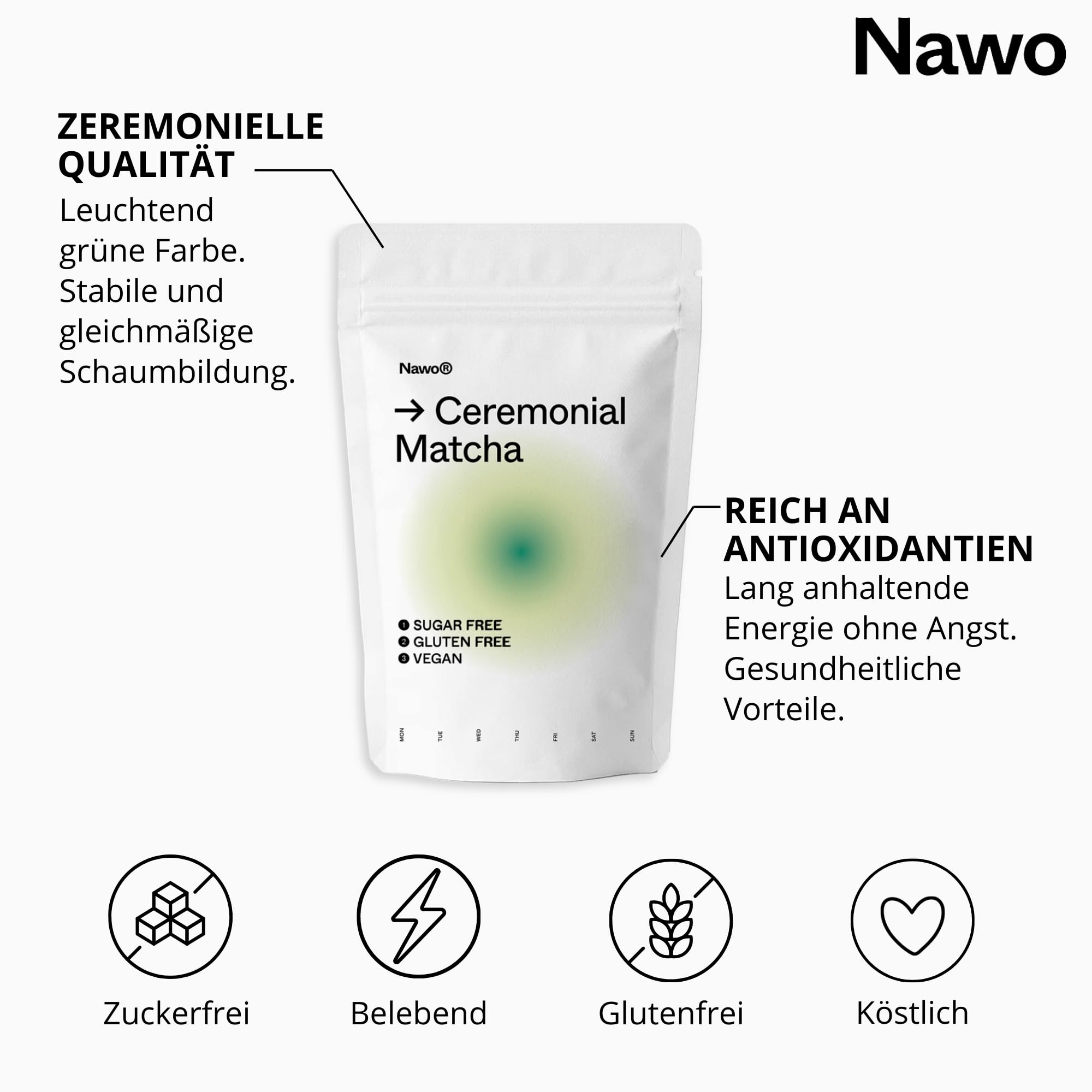 Ceremonial Barista Matcha 250g – Reines Matcha Pulver – Erste Ernte – Ohne Bittere – Latte, Gastronomie und professioneller Einsatz – Laborgeprüft – 100% Natürlich – Zuckerfrei – NAWO® Matcha