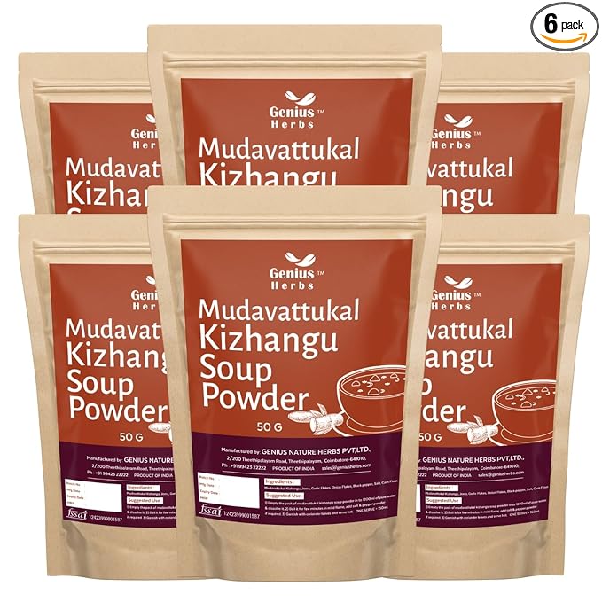 Mudavattukkal Kizhangu Soup powder | Veg Goat Leg Soup powder | Soup Pre Mix Powder - 50g for Healthy Joints, Strenthen Bones Pack of 6
