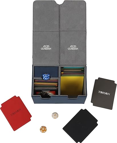 Miniatura 5 de AEGIS GUARDIAN - Caja de cartas con bandeja de dados para cartas MTG, caja de cubierta de comandante con capacidad para más de 150 tarjetas, caja de