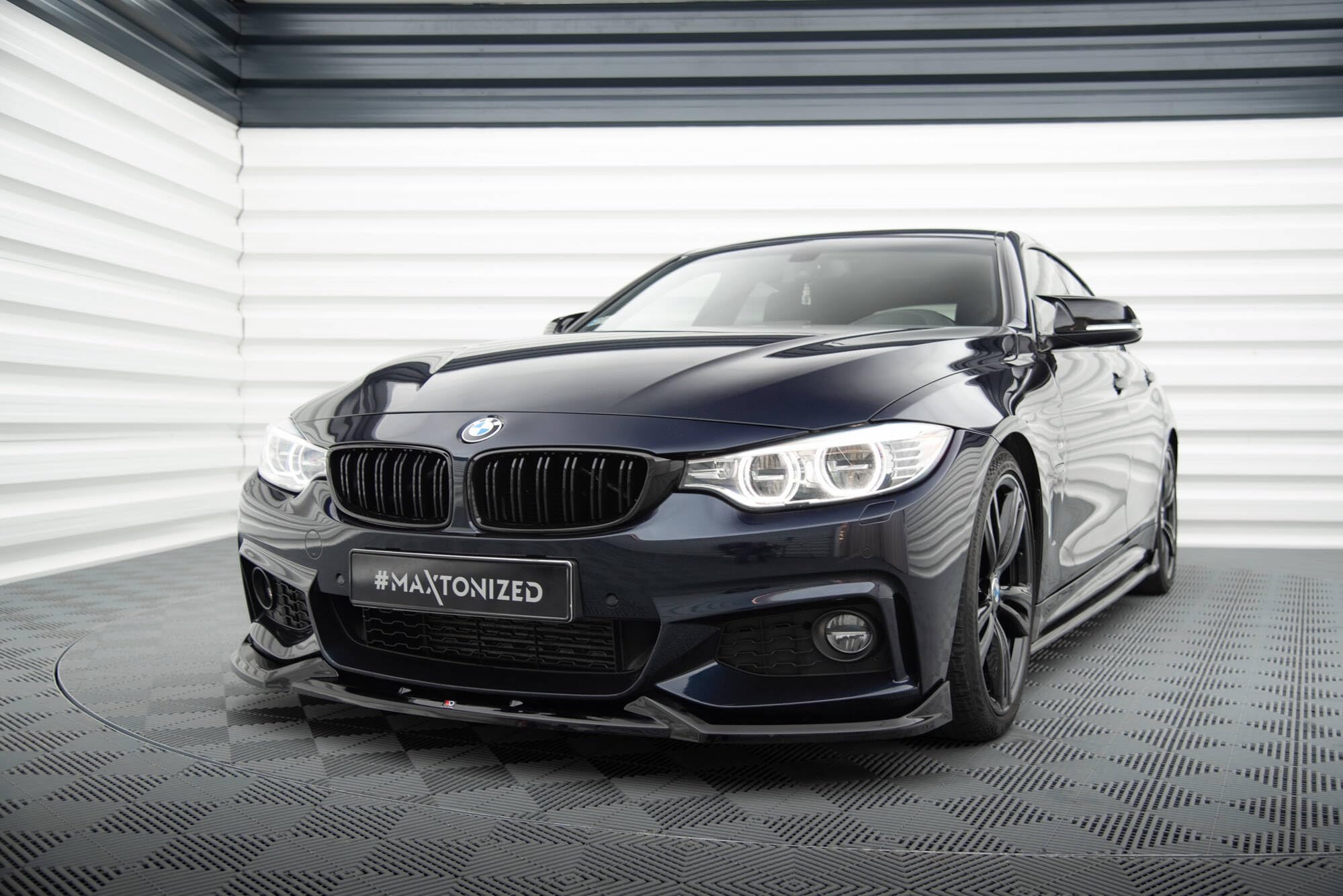 Maxton Design Frontlippe V.5 für BMW 4er F32 F36 F33 M-Paket (2013-2020) Hochglanz schwarz