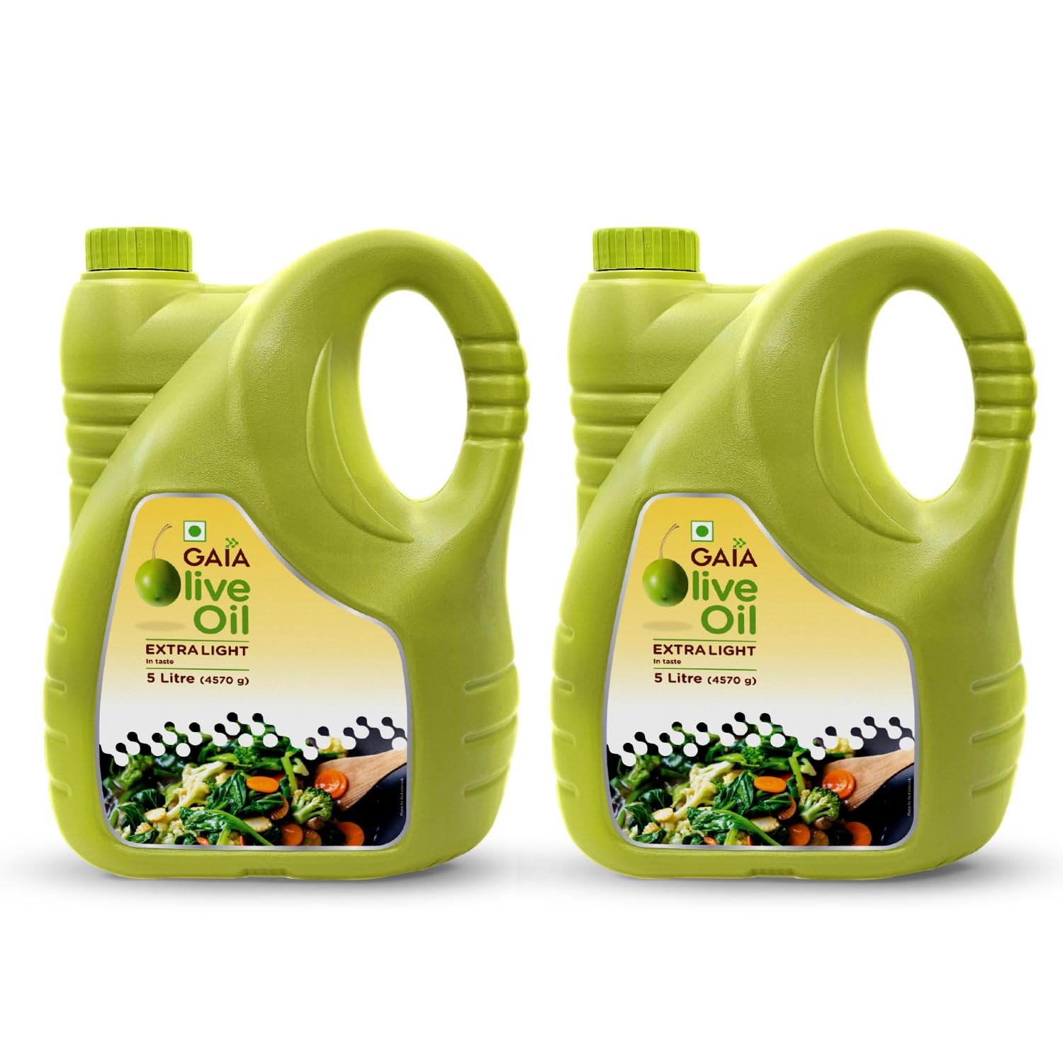 GAIA's Extra Lite Olive Oil 5 Ltr Packed With Flavor. All Purpose Cooking Oil, High Smoke Point, Nutrient-Filled, Rich Blend Of Vitamins, Antioxidants, And Healthy Fats Pack Of 2