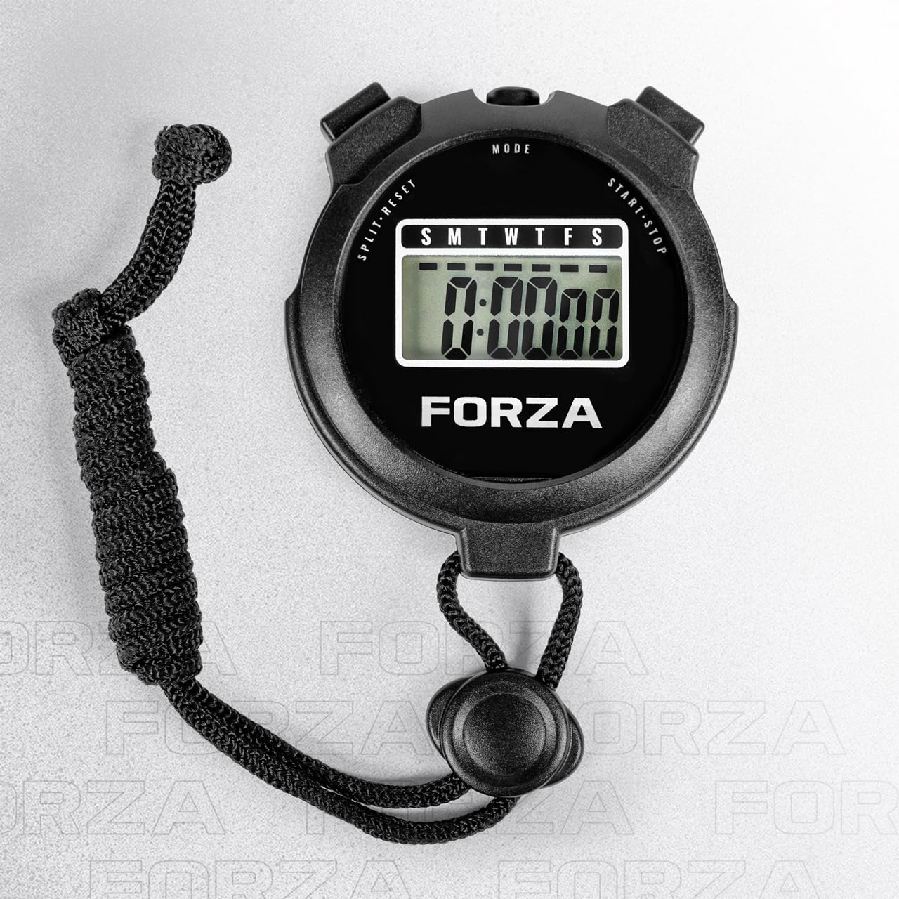 FORZA Stopwatch | Multi-Functional Sports Stopwatch Timer for Coaches, Athletes and Schools with Water-Resistant, Easy-to-Read Display - Choose Your Colour! (Black, Pack of 5)