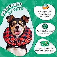Vista 74 de BENCMATE - Collar inflable protector para perros y gatos, suave collar de recuperación para mascotas, no bloquea la visión (L, bandera)