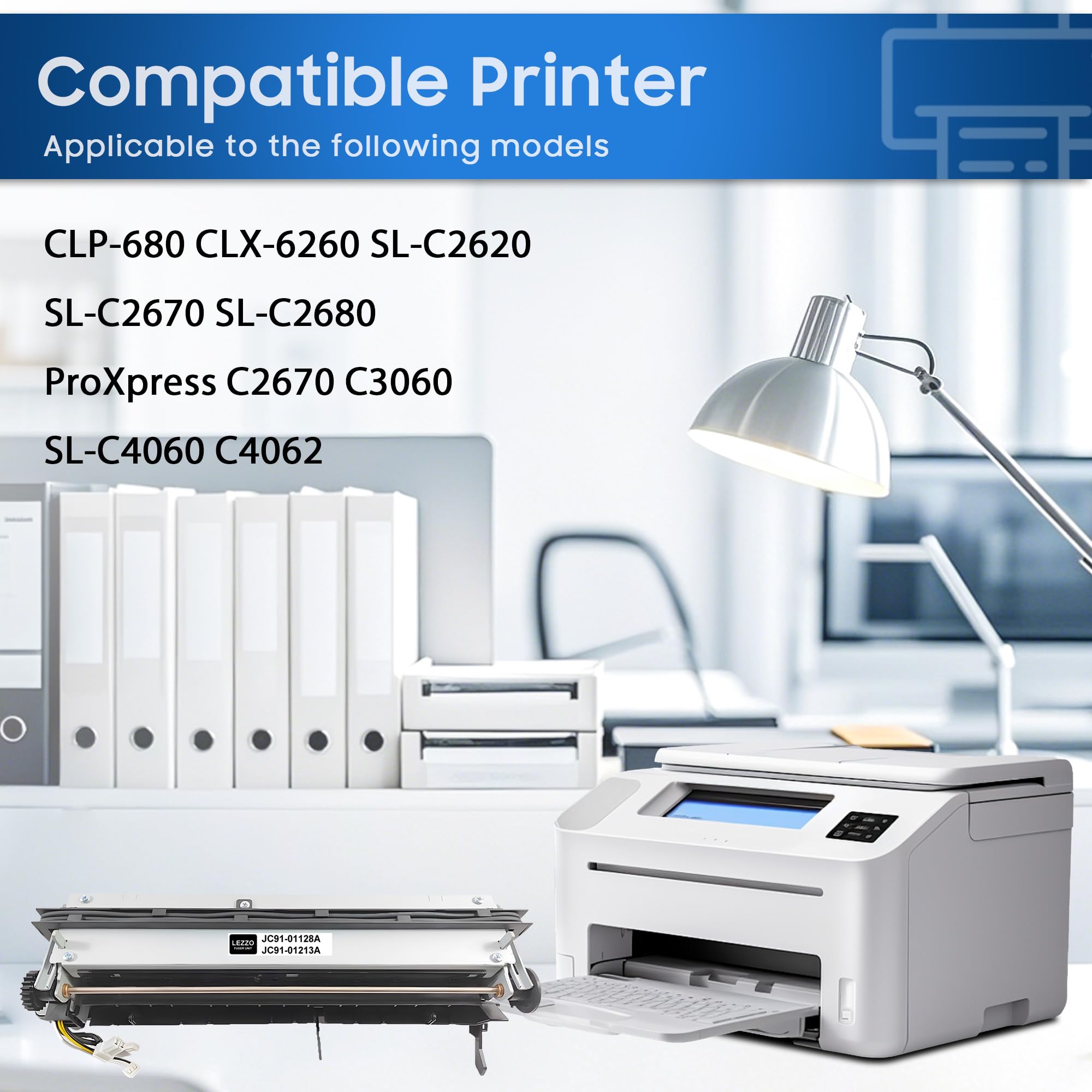 JC91-01128A JC91-01213A Fuser Unit Compatible for Samsung JC91-01128A JC91-01213A Fuser Unit for CLP-680 CLX-6260 C2670 C2680 ProXpress C2670 3060 SL-C4060 Printer (110V)
