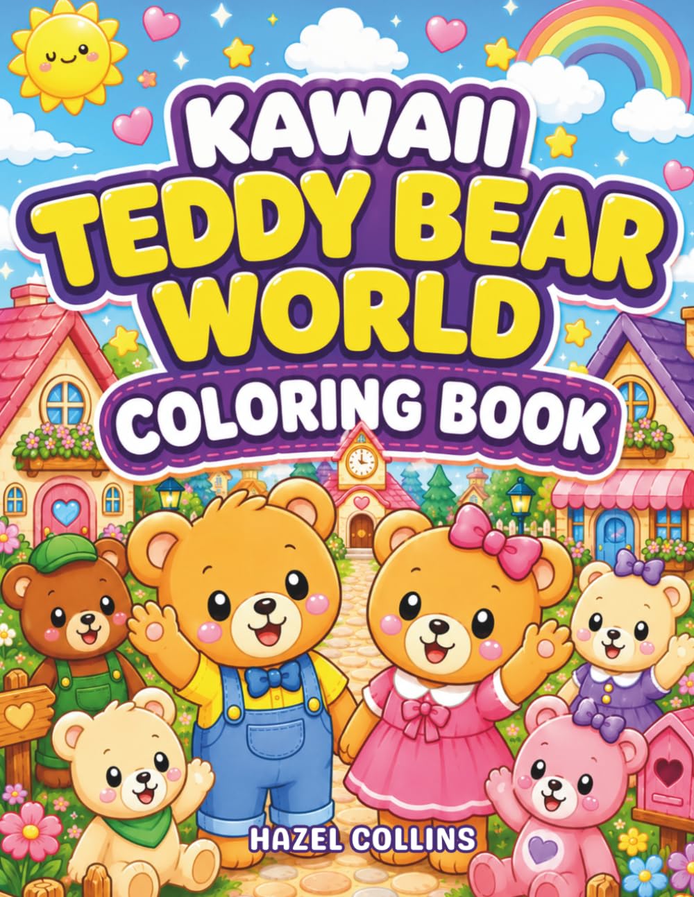 Kawaii Teddy Bear World Coloring Book: Cute Activity Pages Featuring Woodland Animals, Cozy Villages, and Creative Adventures