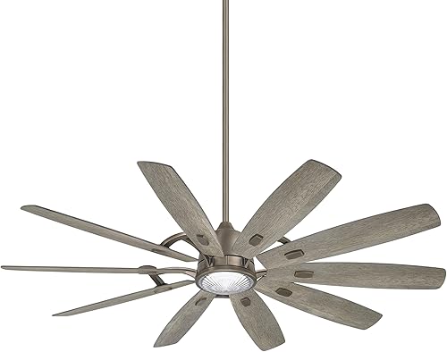 Miniatura 4 de Minka-Aire F864L-CL/SG Ventilador de techo de 65" con luz LED y motor de CC en acabado carbón.. Negro,Níquel pulido.,Blanco plano con cuchillas