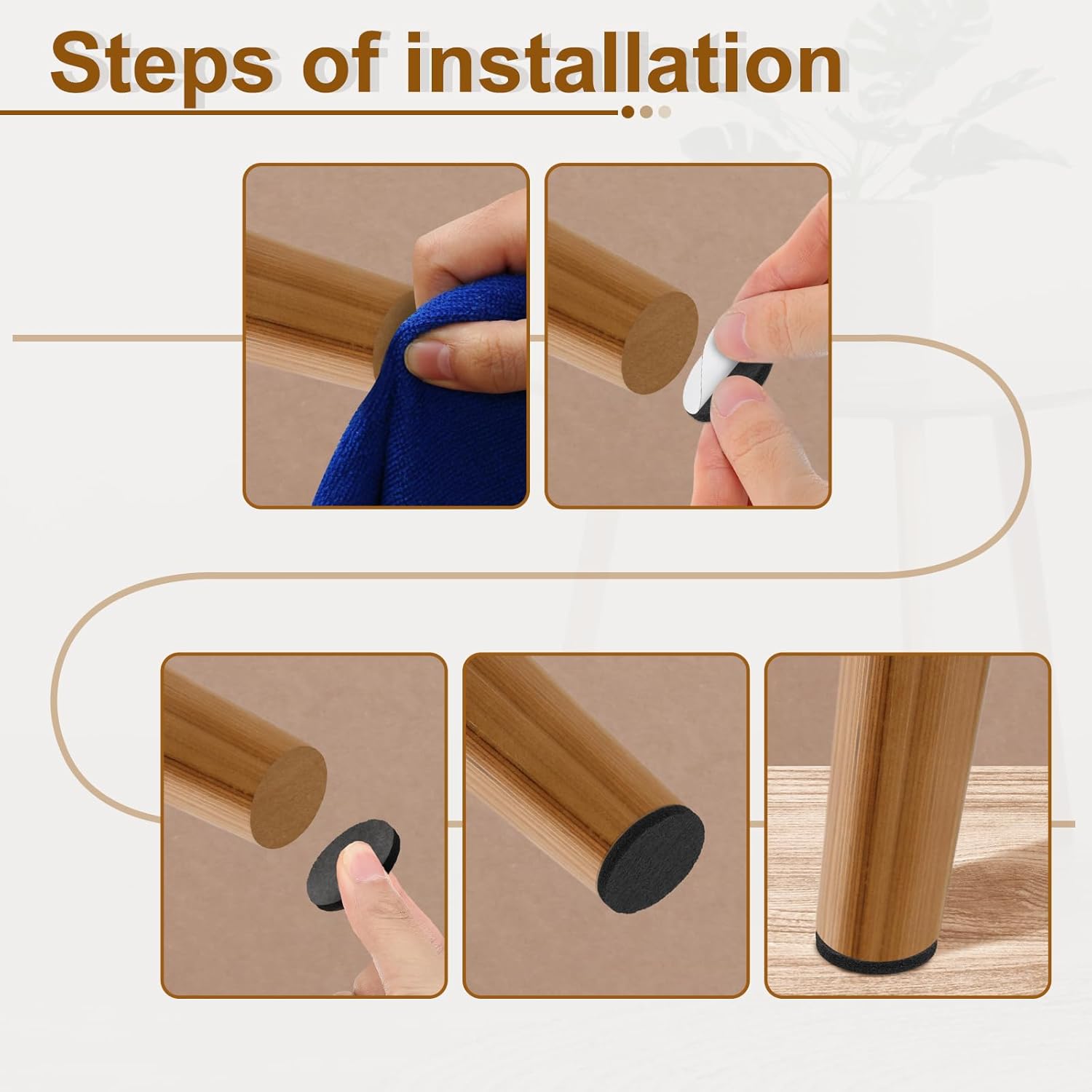 uxcell Round Felt Furniture Pads, 40pcs, 0.6" Dia x 0.12" Thick, Gray, Adhesive Backed, Non-Slip, Anti-Scratch, Chair Leg Protectors for Hardwood, Laminate & Tile Floors