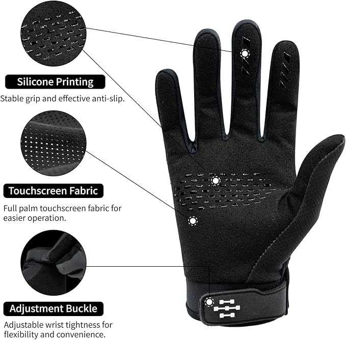 Guantes VXW para motocross hombre talla L negro miniatura 3