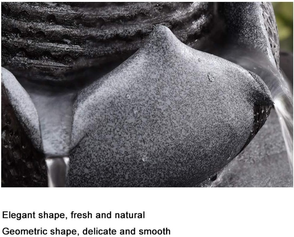 Indoor Tabletop Water Fountain Resin Decorative Fountain Indoor Fountain Creative Desktop Decoration Statue Mountain Stone Fountain Environmental Resin Waterfall (E)