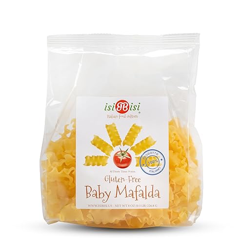 isiBisi Gluten-Free Baby Mafalda Pasta - Mini Lasagna Noodles Made With Corn Flour and Rice Flour - Vegan, Non-GMO, Made in Italy (8 oz.)