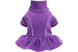 Fitwarm Fleece Dog Dress in Purple: Pawsitively Perfect for Small Dog Divas