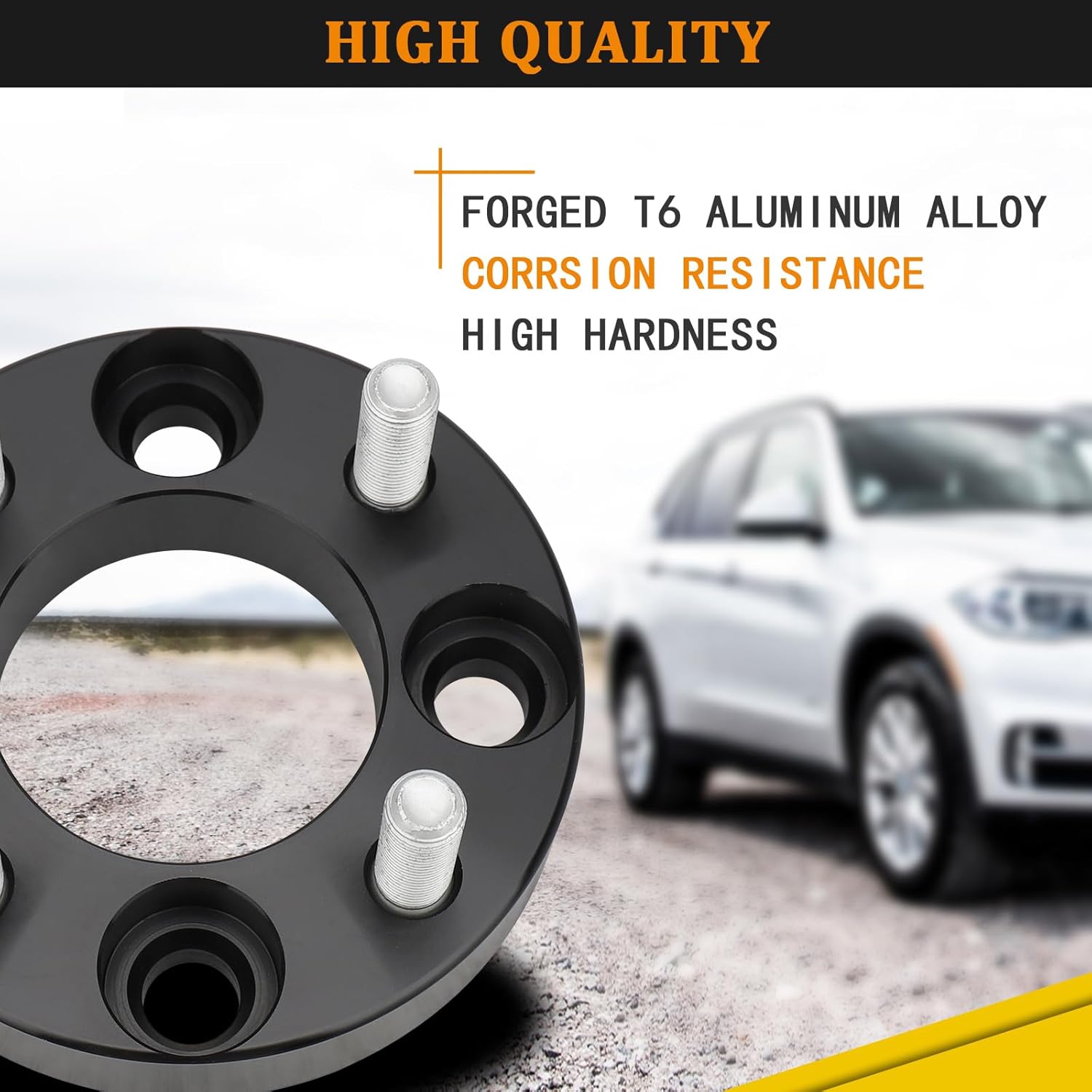 1in 4x4 Wheel Spacers, 2pcs 4x101.6 20x1/2 Studs 66mm Bore Spacer, Compatible for Golf Card 2014/2019-2022/Club Car 2014/2019-2022/EZ GO 2014/2019-2022