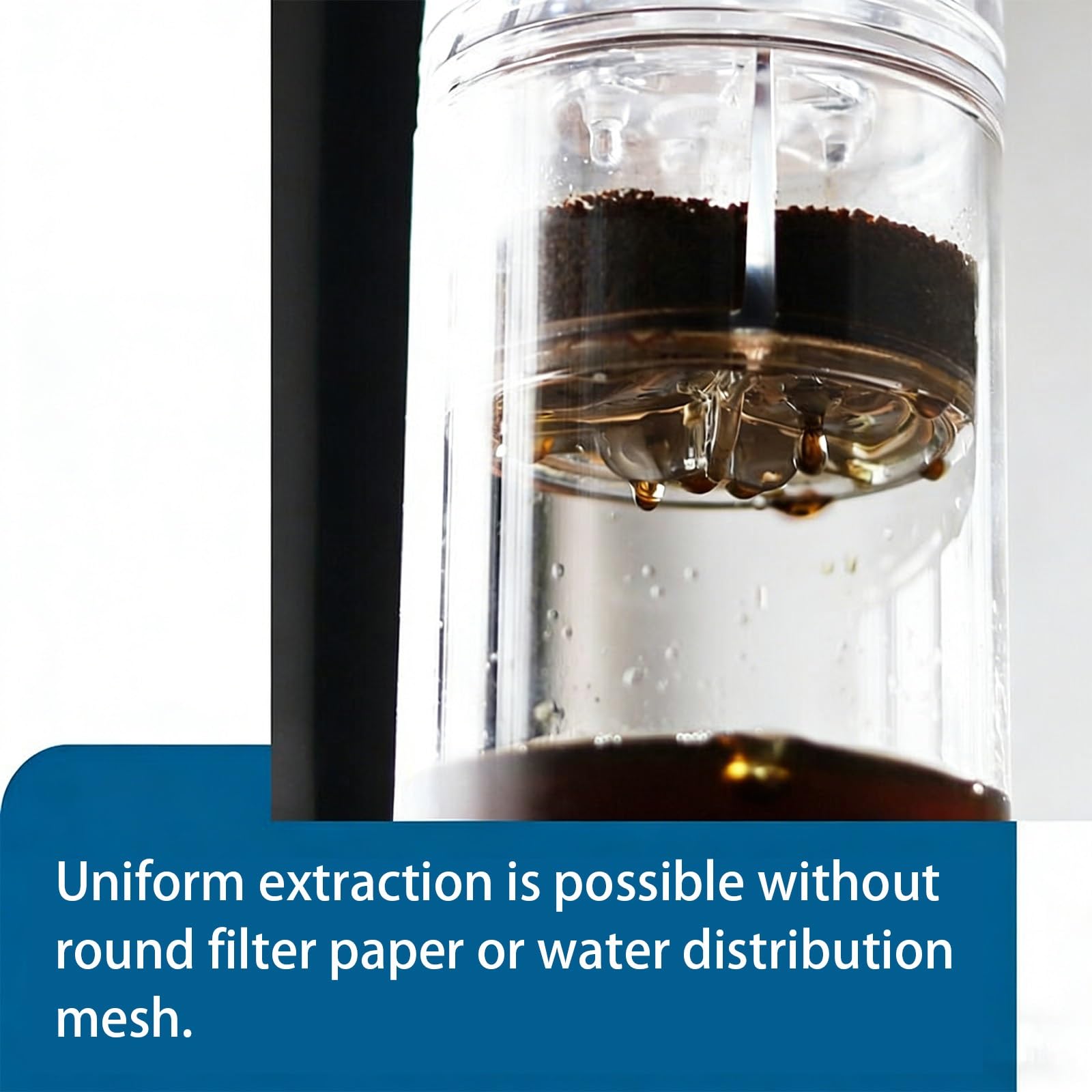 Cafetera de infusión fría, caudal de agua ajustable, diseño extraíble y lavable, gran capacidad, hace 2-4 tazas, para el hogar y la oficina