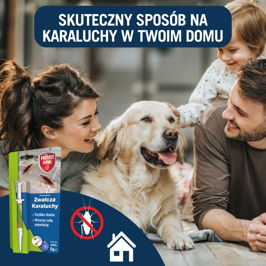Protect Home Zwalcza Karaluchy, 5g - Dawniej Blattanex Gel – Środek do zwalczania karaluchów i prusaków - Długie działanie - Wygodny w aplikacji żel w strzykawce - Chroni domy, mieszkania i biura