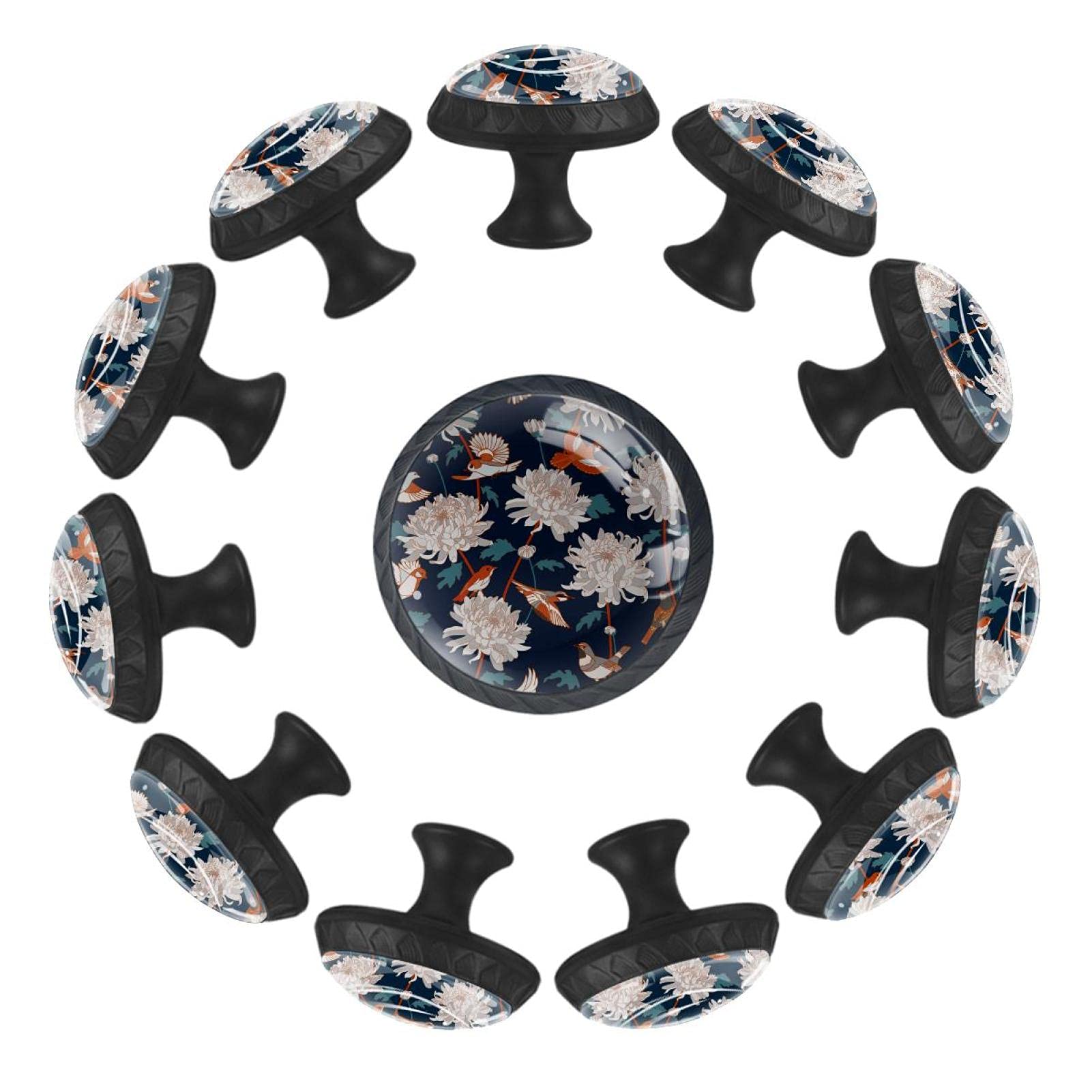 Boutons de tiroir ronds chrysanthème 35 mm lot commode chambre enfant