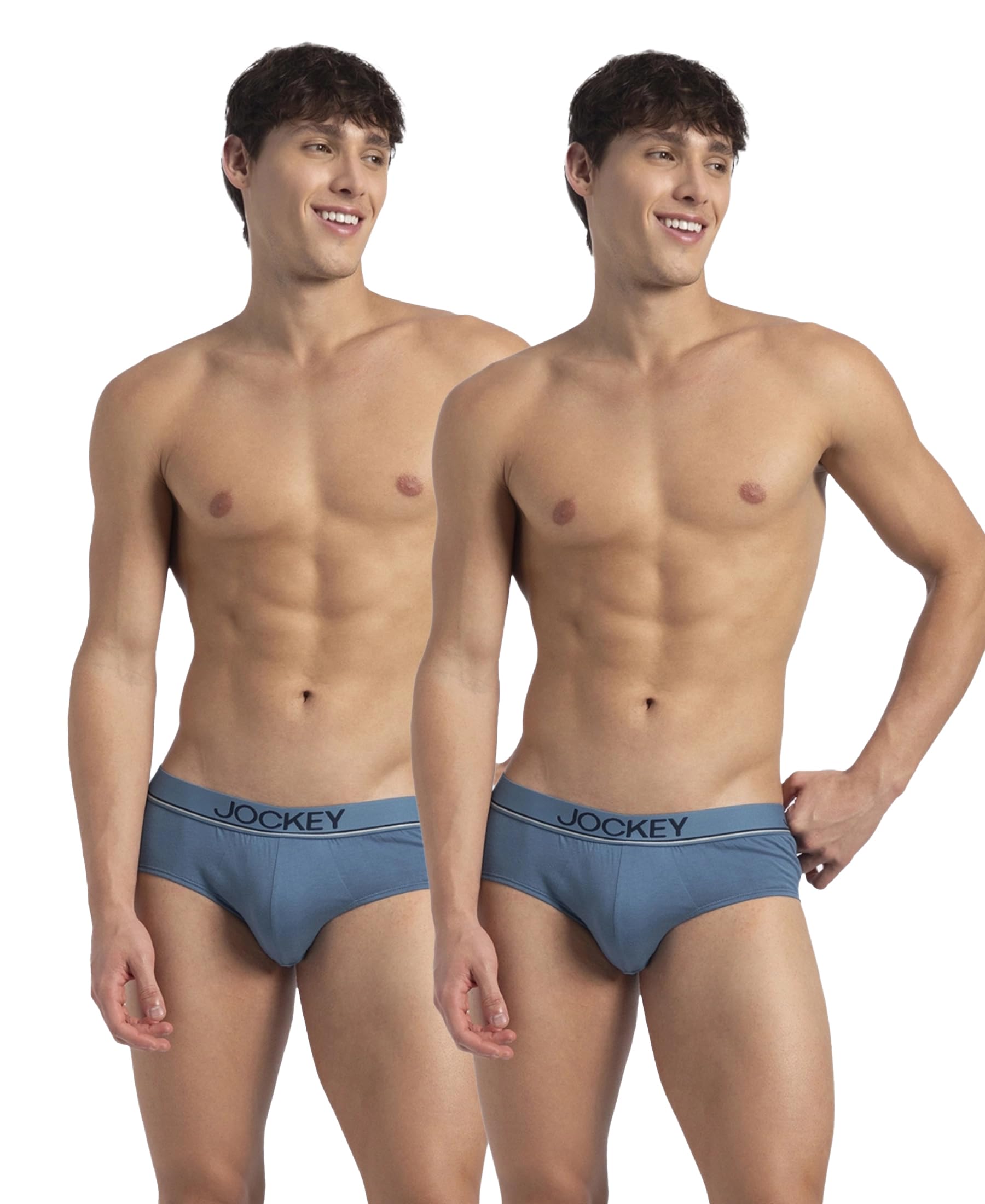 jockey 8037 Men's Super Combed Cotton Solid Brief with Ultrasoft Waistband (Pack of 2)-picture-24