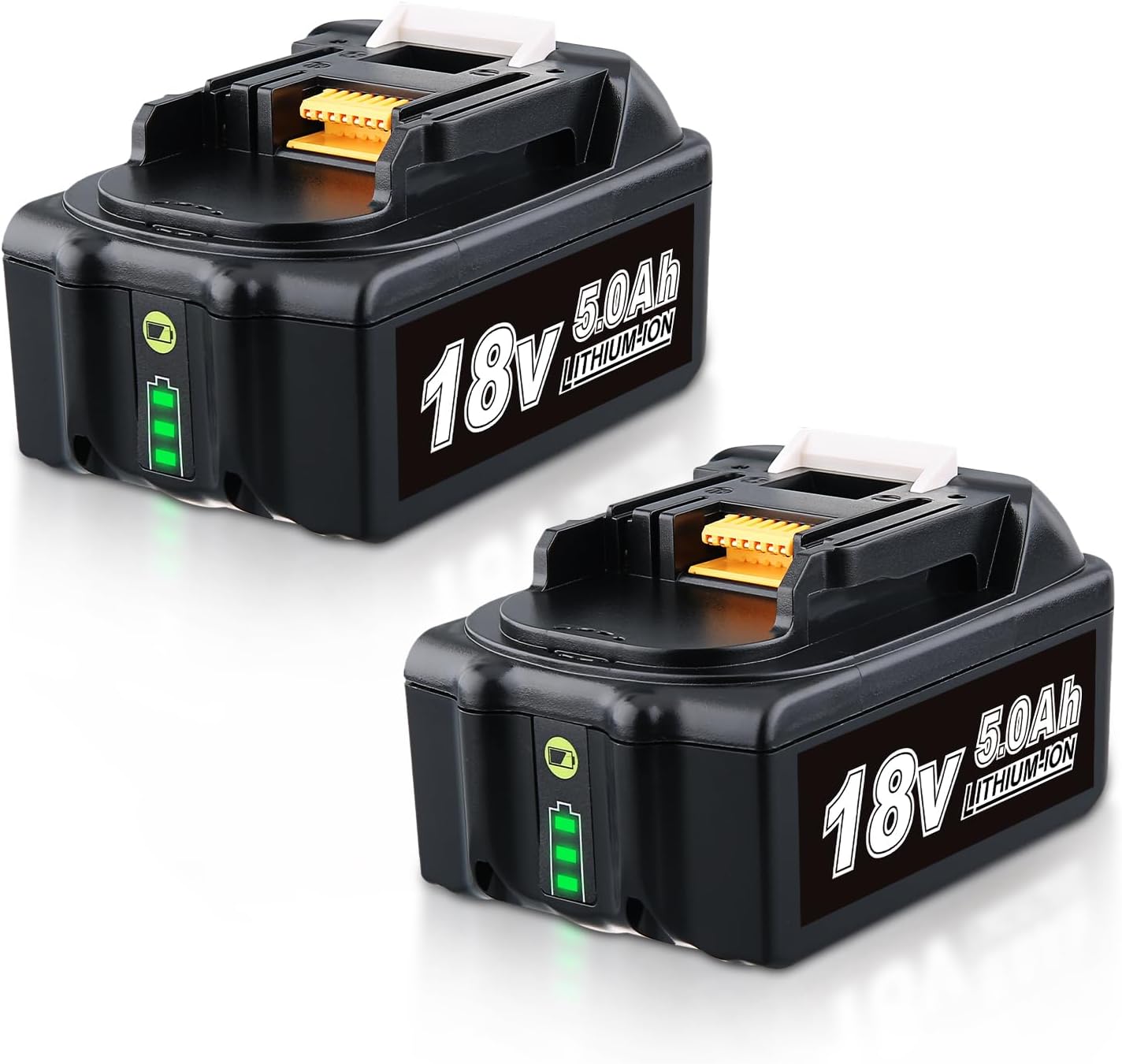 2Pack 5000mAh 18V BL1860B Battery Replacement for Makita Lithium ion Replacement for BL1830B BL1850B BL1860B BL1840 BL1845 BL1820 LXT400 194204-5 Electric Drill Angle Grinder Cordless Power Tools