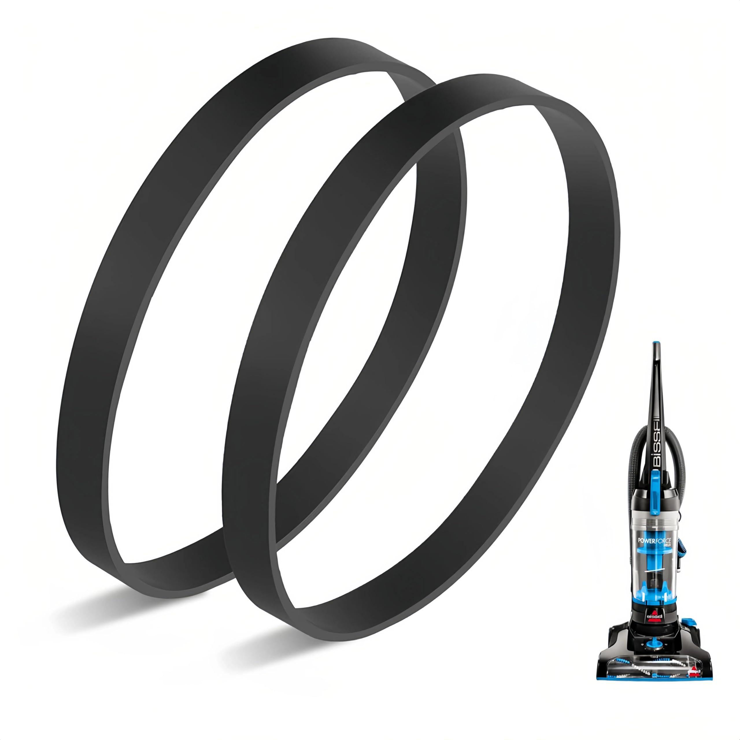 Replacement Belts for Bissell PowerForce Helix (Turbo) Vacuum, Replace Parts 2031093, Fit Models 2191, 2191U, 2190, 1700, 1701, 1797, 2691, 2692, 1240, 12B1, 68C7, 3920 Series (Pack of 2)