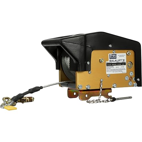 3M DBI-SALA Salali' II 8102001 Cabrestante de espacio confinado, cable galvanizado de 60' 1/4 ", gancho giratorio a presión, soporte de montaje,
