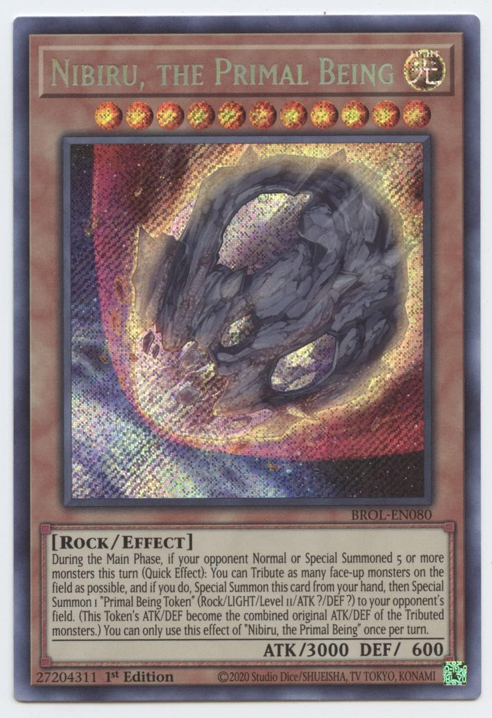 Nibiru, The Primal being BROLEN080 Secret Rare 1st