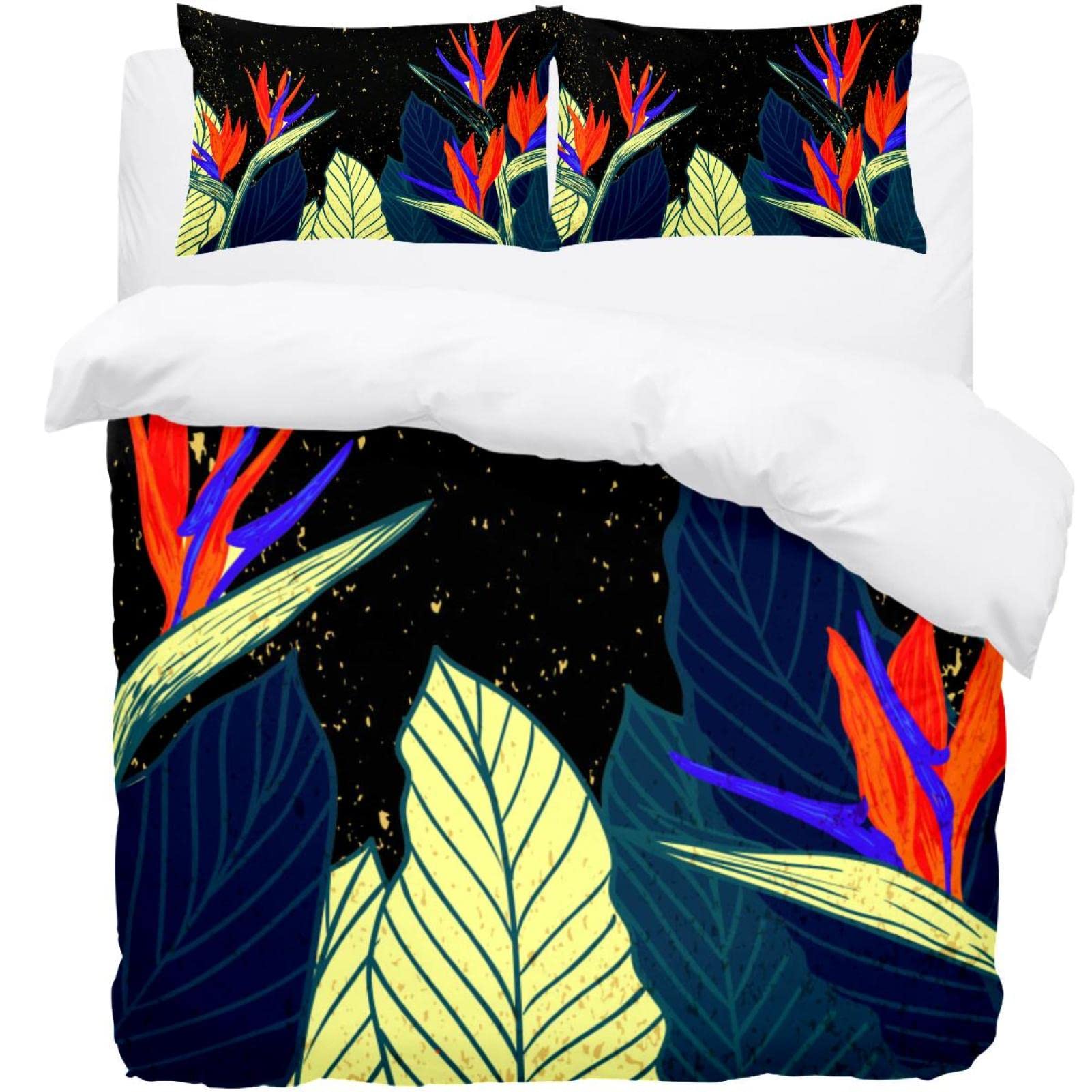 Parure de lit simple noire housse de couette microfibre et taies d'oreiller lit 1 place