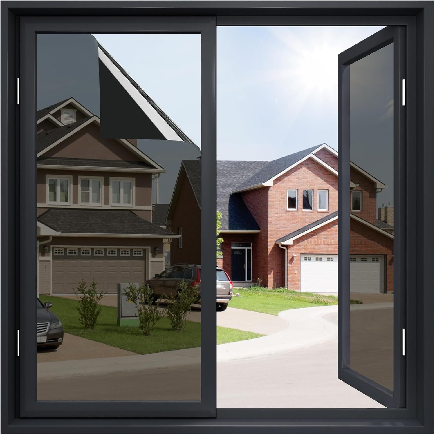 WALLFLY Window Privacy Sheet, One-Way Mirror Reflective Glass Film- UV Block/Sun Control with Heat Protection, Black || (51 x 100 cm, 5.49 ft²)-image-32