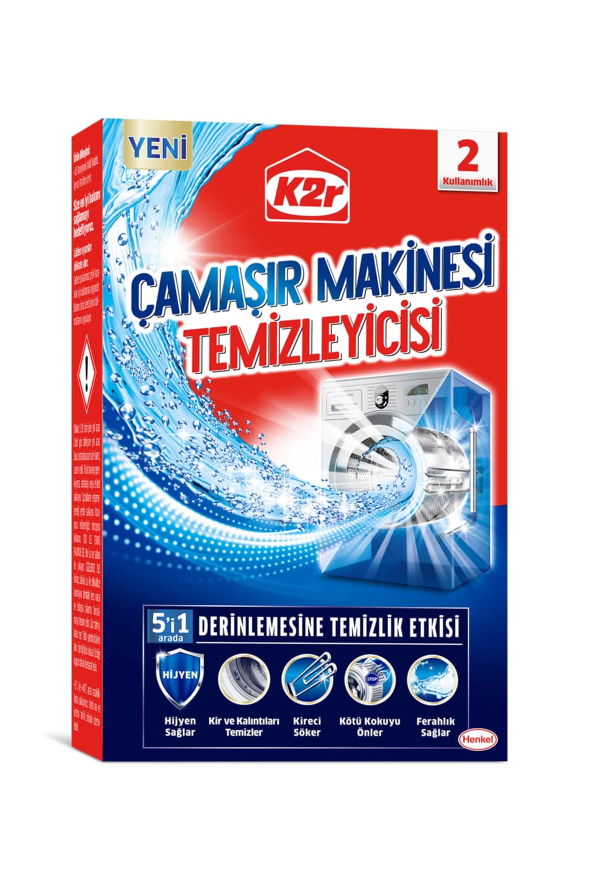 K2r 5'i 1 Arada Çamaşır Makinesi Temizleyicisi 2 Kullanımlık (1 x 163 g)