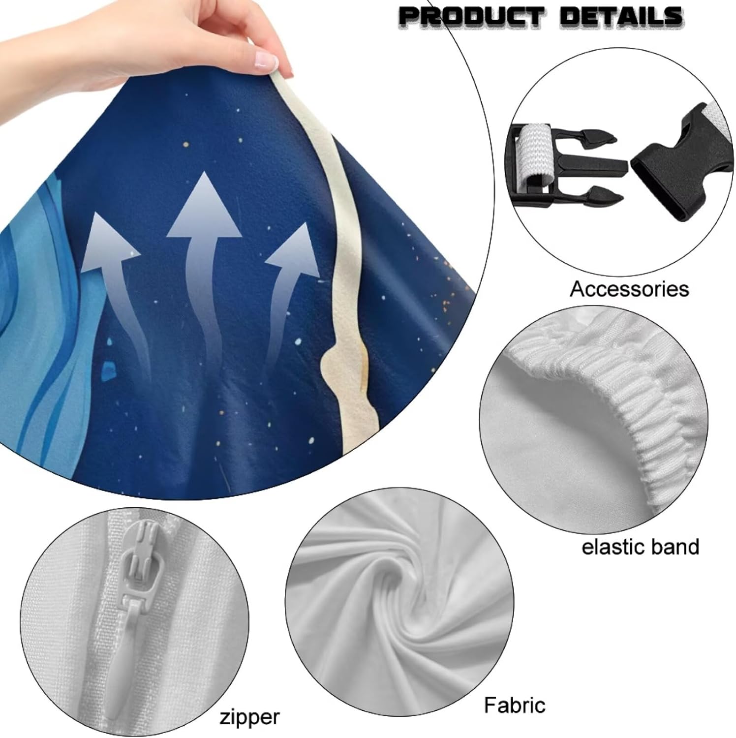 Blue Marble Gaming Chair Covers with Armrest Breathable Ergonomic Office Chair Cover Stretch Office Computer Game Chair Slipcovers for Dogs Cats Pets