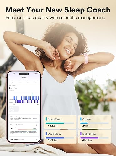 Miniatura 3 de Reloj inteligente de fitness para mujer, Quican iOS y Android, compatible con Bluetooth, rastreador de actividad con monitor de frecuencia cardíaca,