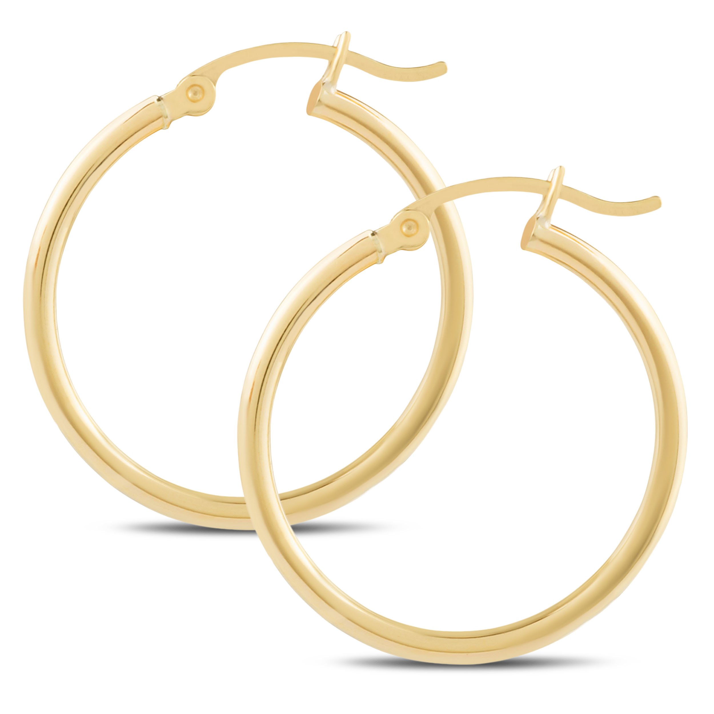 14KT Yellow Gold 2MM Thick Hinged Hoop Earrings by Juliette Collection
