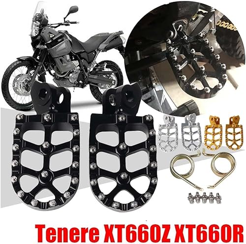 Miniatura 2 de Compatible With Tenere XT 660 Z R 660Z 660R XT660 XT660Z XTZ660 XTZ 660 XT660R Accessories Footrest Footpeg Foot Pegs Rests Pedal (Color  Gold)