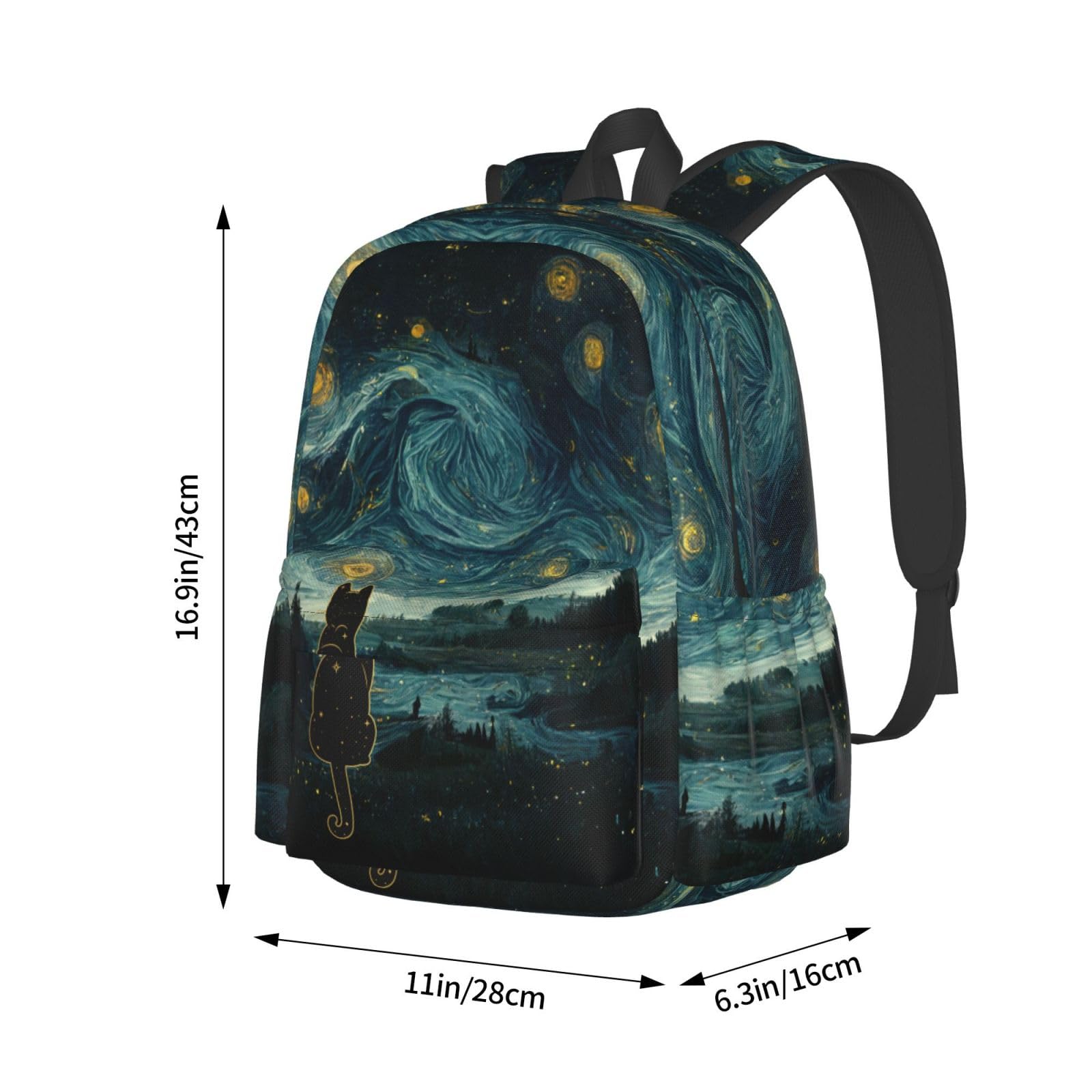 DEKIFNHG Zaino scolastico con gatto carino casual sport bookbag viaggi zaino per laptop per studenti ragazzi ragazze