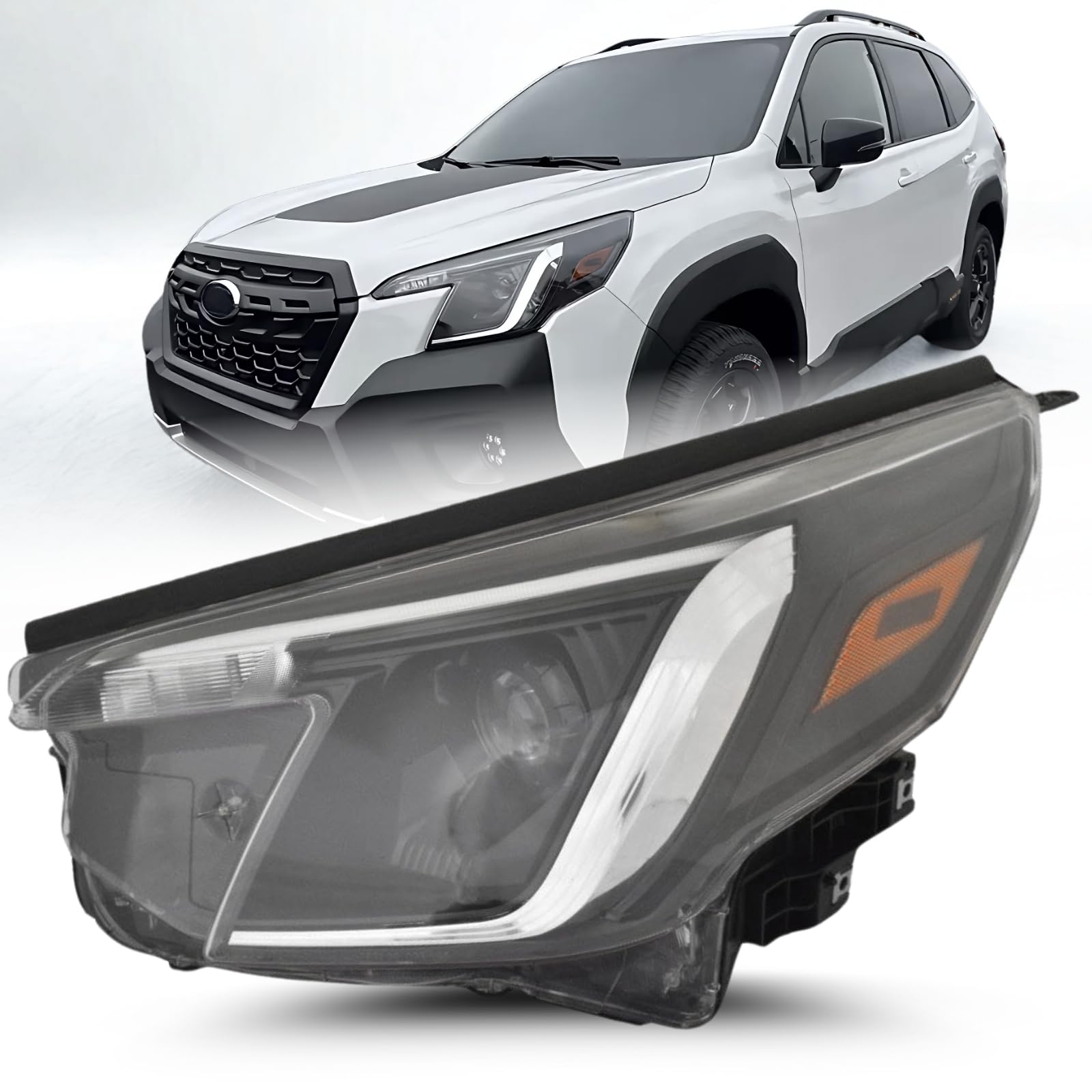 ALLIGATOR AUTO LIGHTS Headlight Assembly Replacement For Subaru Forester 2022-2024 Wilderness, CAPA Certified Headlamp with AFS, w/o Logo, Left/Driver