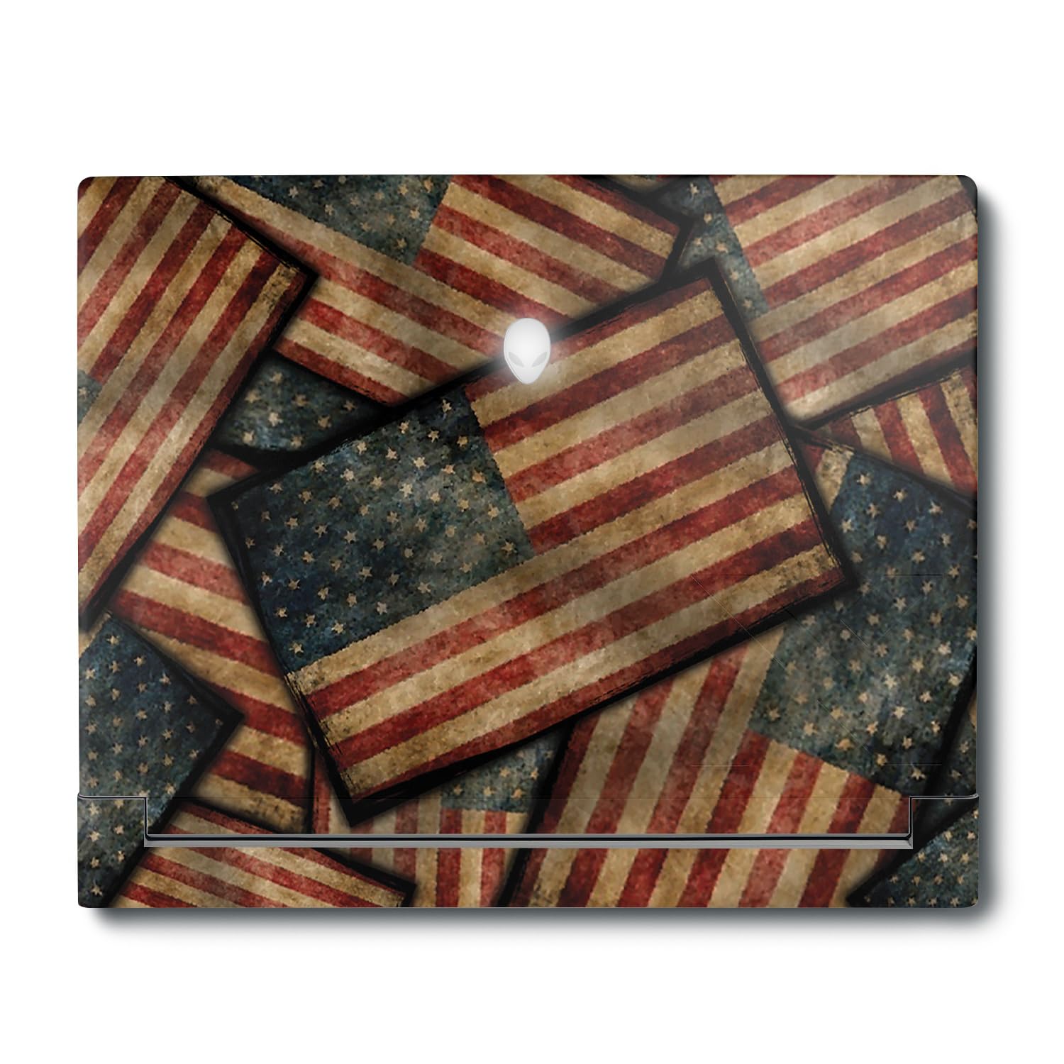 MightySkins Skin Compatible with Alienware X16 R1 (2023) Full Wrap Kit - Vintage American | Protective, Durable, and Unique Vinyl Decal wrap Cover | Easy to Apply &amp; Change Styles | Made in The USA