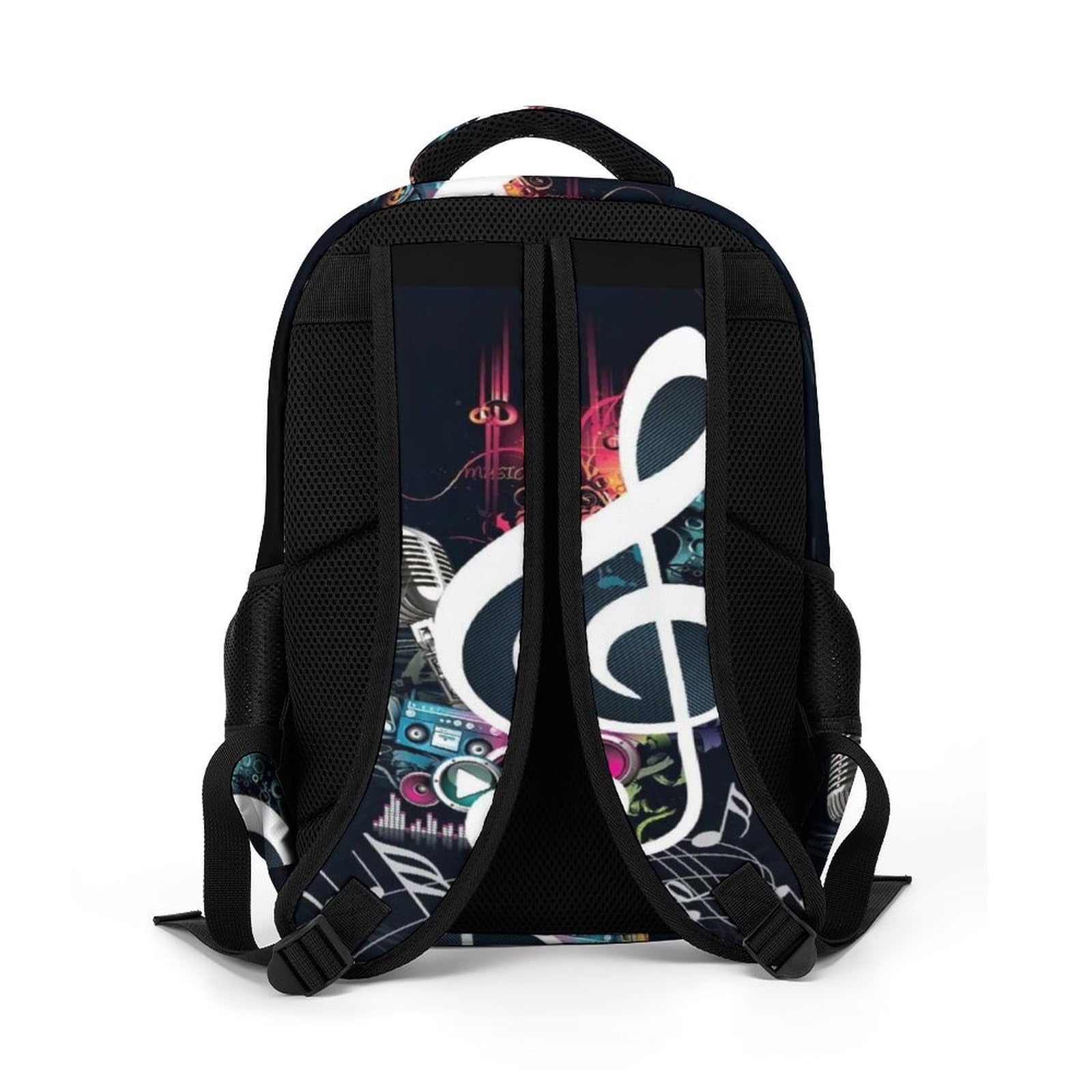 Tagesrucksack, Notenmusik-Rucksack, Rucksack mit Taschen für Wandern, Camping, Reisen, Musiknoten, One size