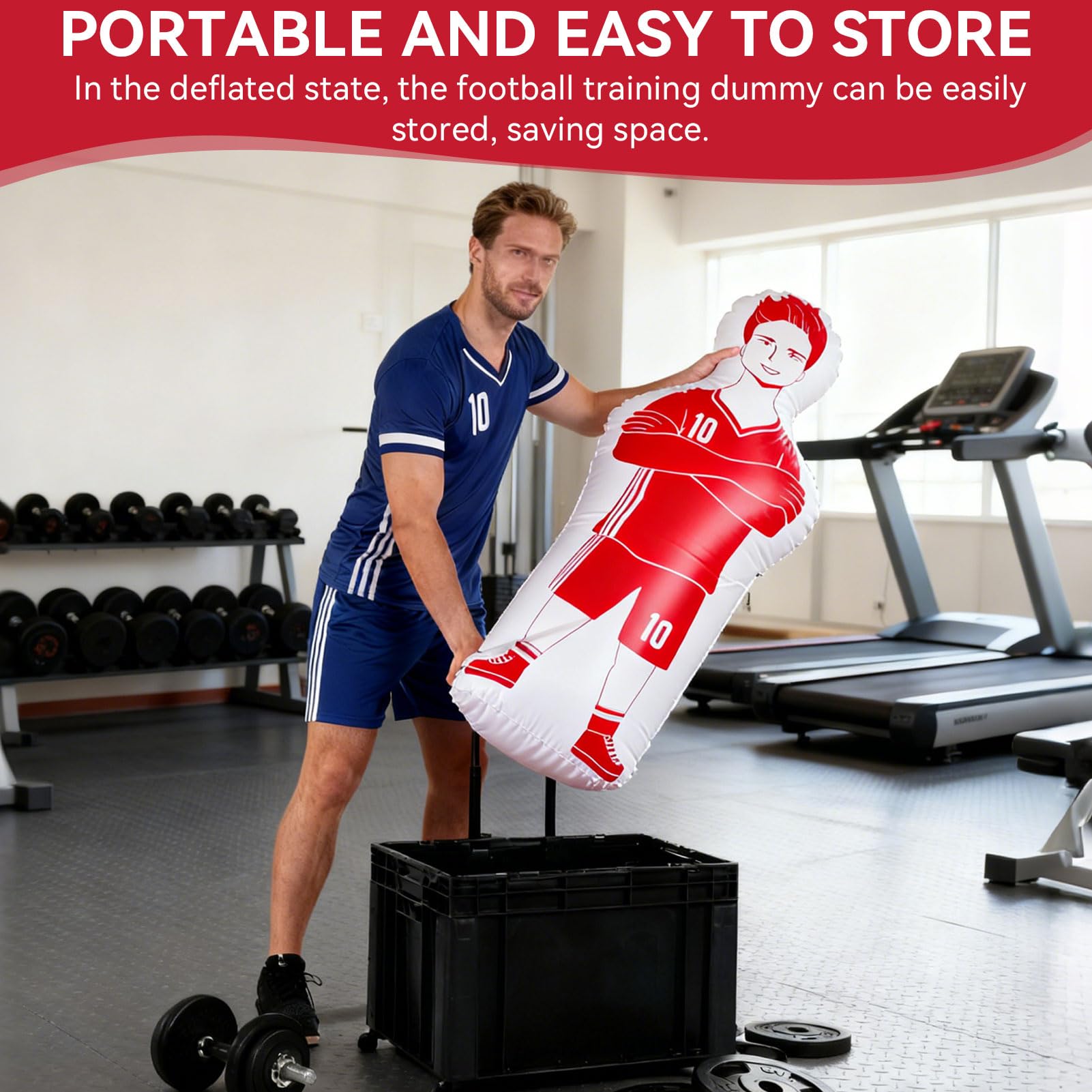Aufblasbare Fußball Dummy, 40x160CM Fußball Training PVC Aufblasbare Fußballpuppe Boxsack Zum Boxen Torwart Trainingsausrüstung Für Fußballtraining, Torwarttraining 0,35 m PVC-Boxsack
