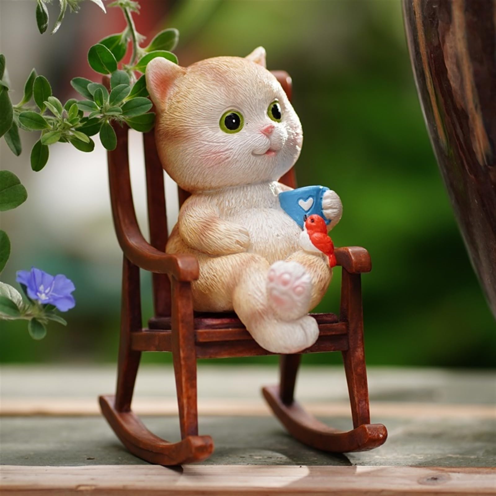 Figurka Kota Z Żywicy, Relaksująca Rzeźba Kociaka, Miniaturowa Figurka Do Ogrodu, Dekoracja Domu Lub Prezent Dla Miłośników Kotów