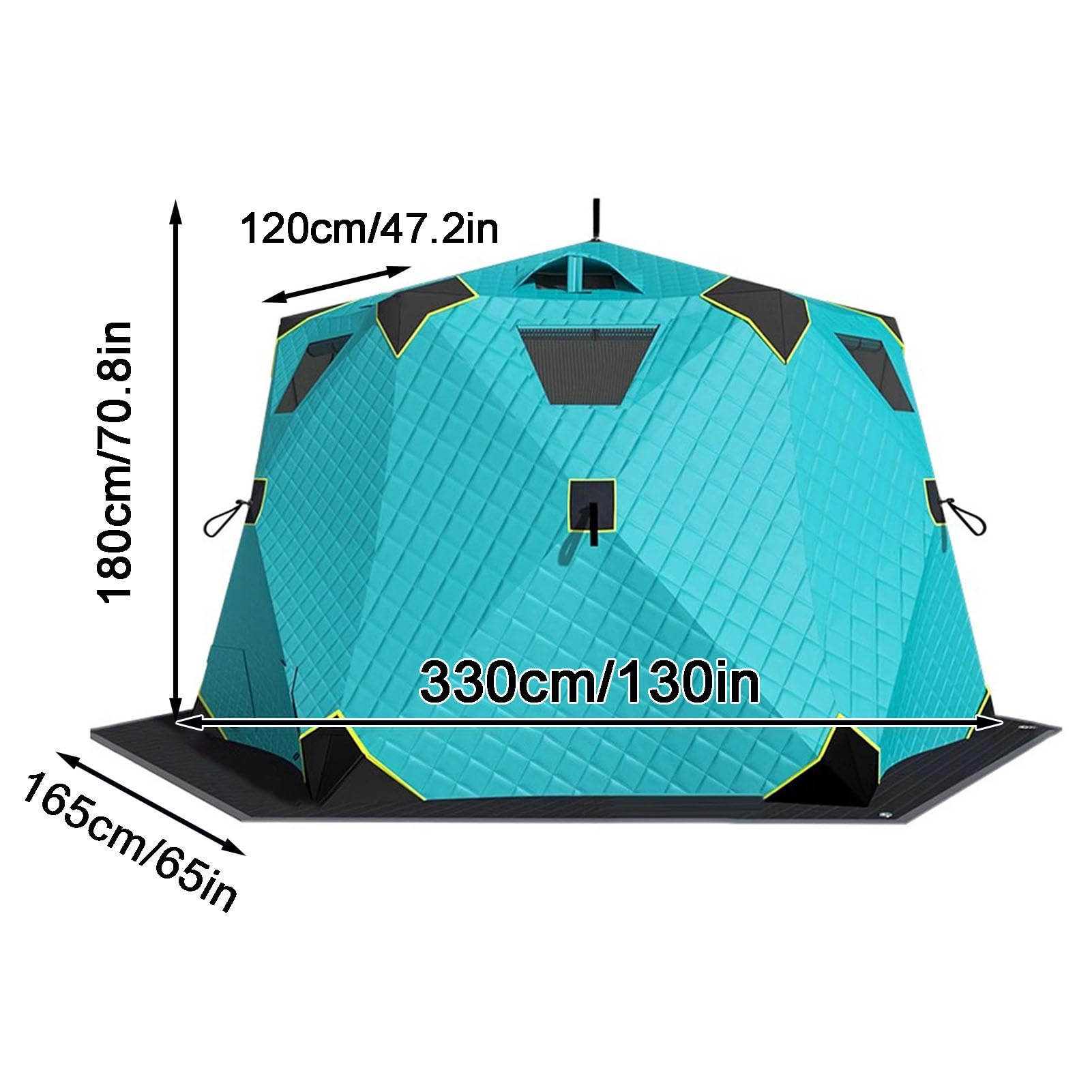 Ice fishing tent Przenośny schron do wędkowania pod lodem dla 2-4 osób, z izolowaną poduszką na spodzie, do wędrówek pieszych