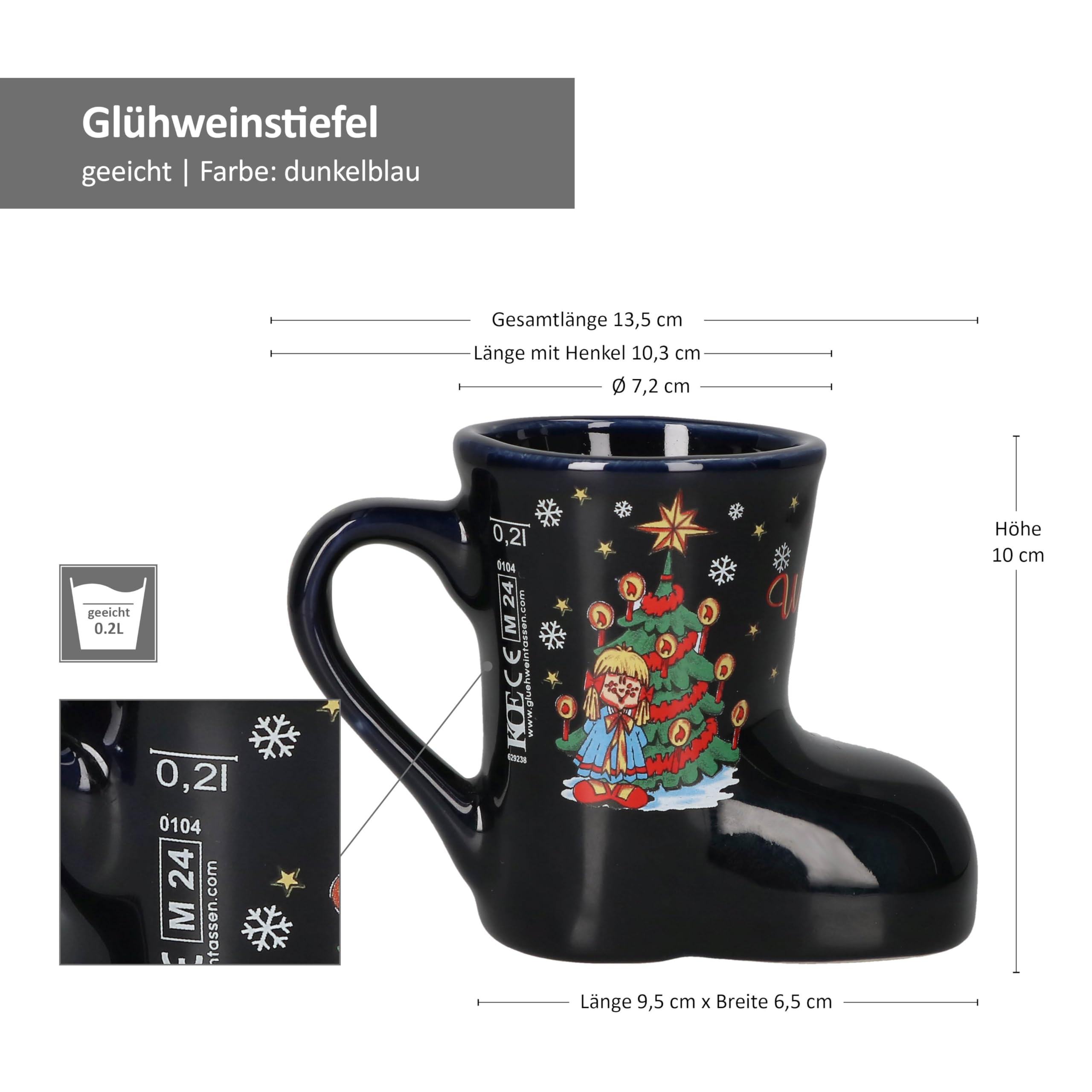MamboCat Glow Wine Boots Red with Handle 200 ml Glowed
