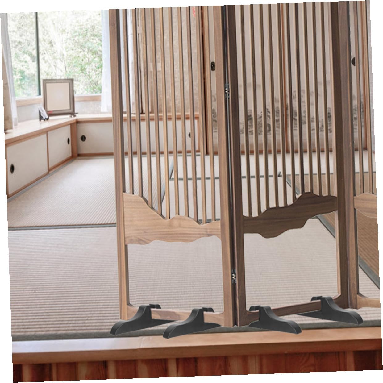 VOSAREA 4Pcs Divider Stabilizer Feet Folding Screen Partition Base Support Clips for Home Office Creative Design Easy Assembly