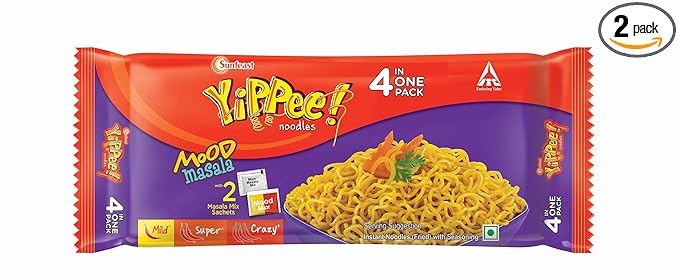 Mood Masala, Instant Noodles (Pack of 4), 270g / 280g (Weight May Vary)