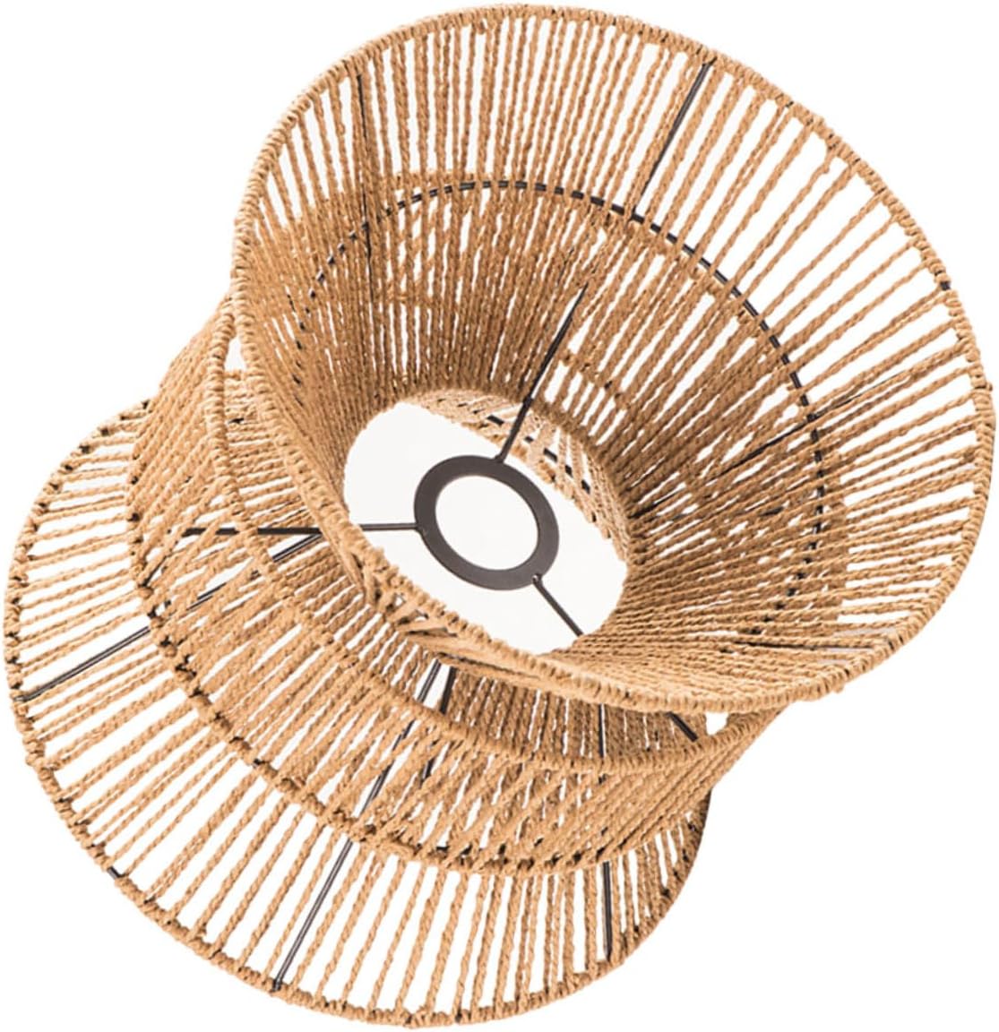 TEHAUX Hemp Rope Hanging Lampshade Vintage Industrial Light Cover Fixture for Bars and Cafes Decorative Pendant Shade Rustic Design