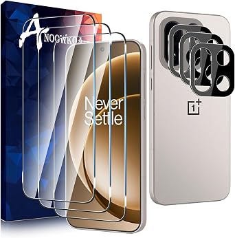 Anoowkoa 3 Pack for OnePlus 15 Screen Protector Tempered Glass Flim with 3 Pack Camera Lens Protector.9H Hardness.Bubble-free.Support Fingerprint Unlock.HD Clarity.Easy to Install