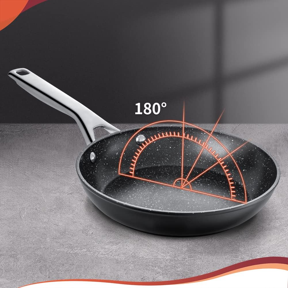 Cookware Set 10-piece, Nonstick Pots and Pans Sets with Stainless Steel Handle for All Stoves, Dishwasher & Oven Safe: Home & Kitchen