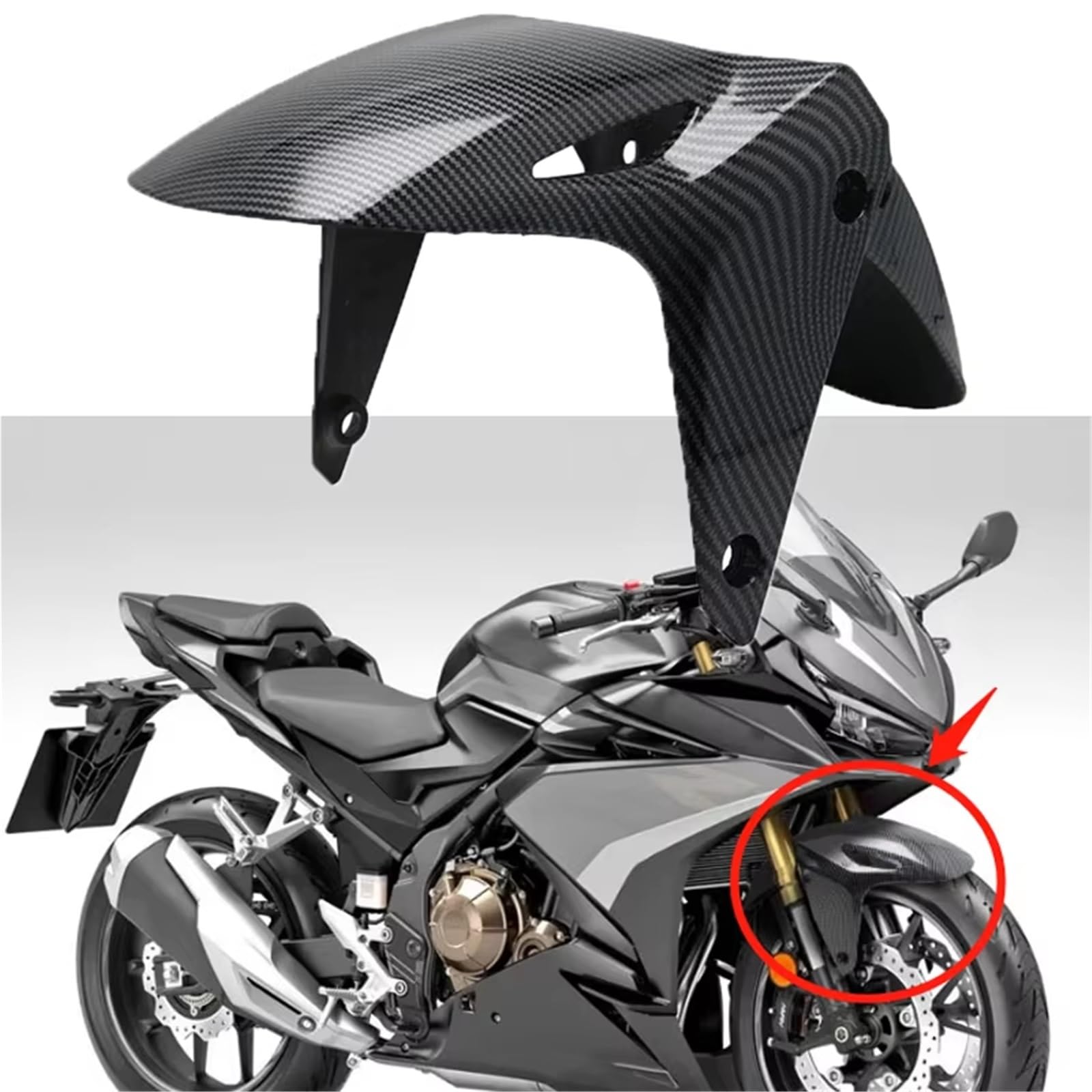 Parafango Moto Allungato Per CBR500R Per CB500R Per CB500F 2016 2017 2018 Parafango Anteriore Per Moto Ruota Paraspruzzi